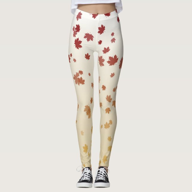 Erntedank Maple-Blätter Leggings (Vorderseite)