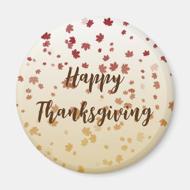 Erntedank Maple-Blätter Magnet (Vorne)