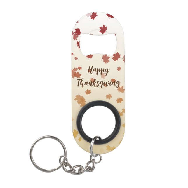 Erntedank Maple-Blätter Mini Flaschenöffner (Vorderseite)