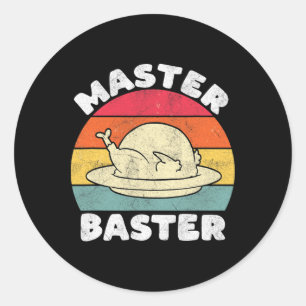 Erntedank Master Byster Funny Turkey Day Fall M Runder Aufkleber