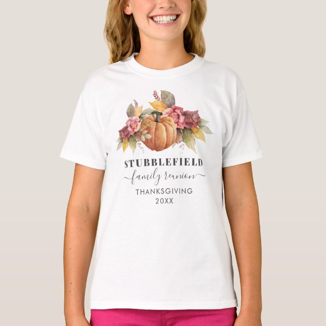 Erntedank Matching Family Wiedersehen Pumpkin Fall T-Shirt (Vorderseite)