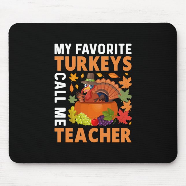 Erntedank Meine liebsten Truthähne nennen mich Leh Mousepad (Vorne)