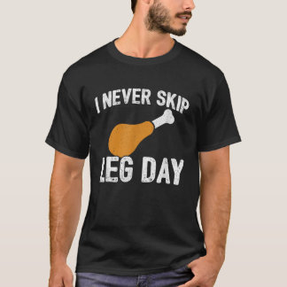 Erntedank Meme überspringen Leg Day Funny Workout T-Shirt