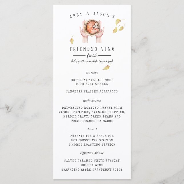 Erntedank-Menü nach Maß Menükarte (Vorderseite)