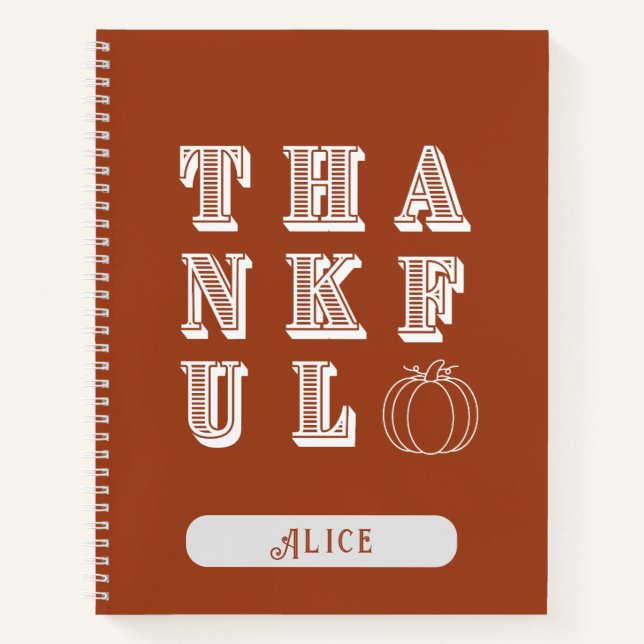 Erntedank Minimalistisch Simple Thanking Notizbuch (Vorderseite)