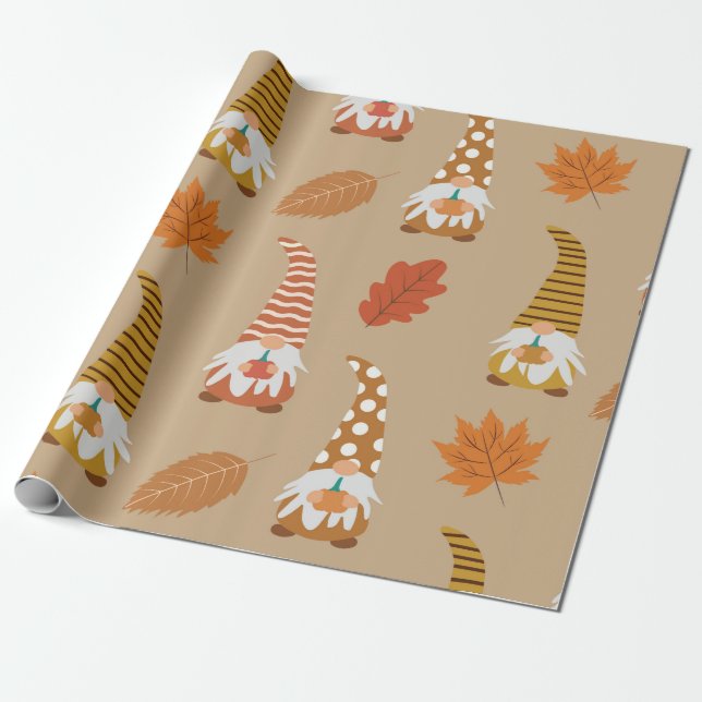 Erntedank mit Herbstblättern Geschenkpapier (Ungerollt)
