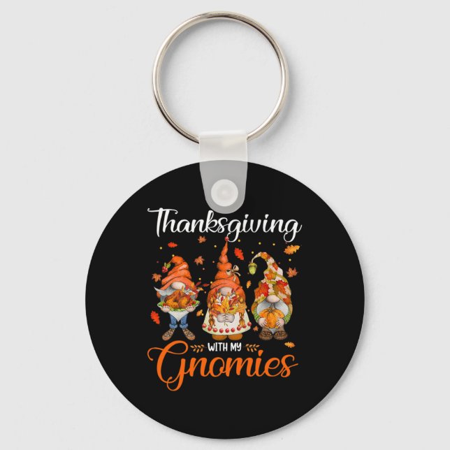 Erntedank mit meinen Gnomen Funny Autumn Gnomes L Schlüsselanhänger (Vorderseite)