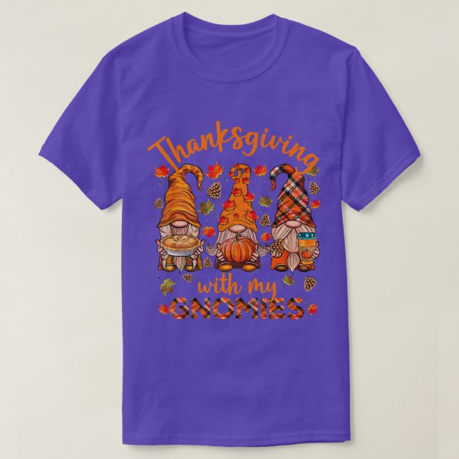 Erntedank mit meinen Gnomen Herbstspuren fallen T-Shirt (Design vorne)