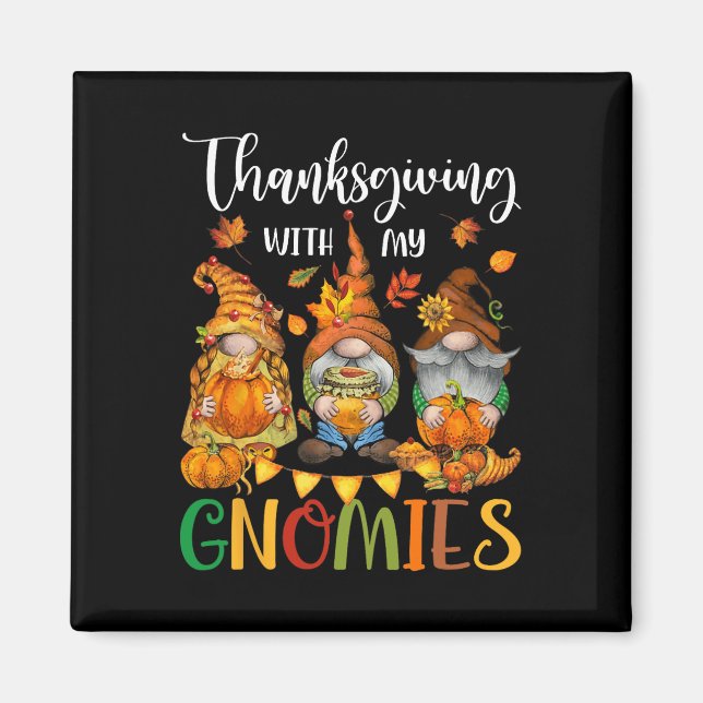 Erntedank mit meinen Gnomen Herbstwochen Magnet (Vorne)