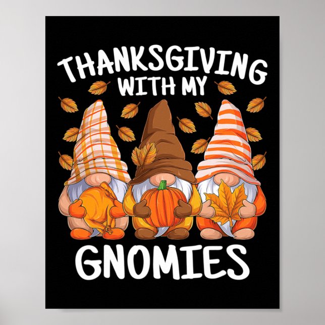Erntedank mit meinen Gnomen wird Herbstpause Poster (Vorne)