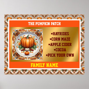 Erntedank Moderne Pumpkin Herbstkollektion Poster