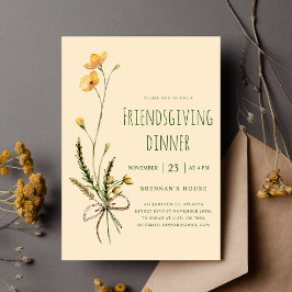 Erntedank Modernes Floral Friendsgiving-Dinner Einladung