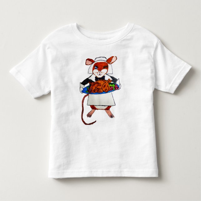 ERNTEDANK MOUSE PILGRIM KLEINKIND T-SHIRT (Vorderseite)