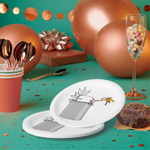 Erntedank müde Türkei in Cooking Pot Spaß Pappteller