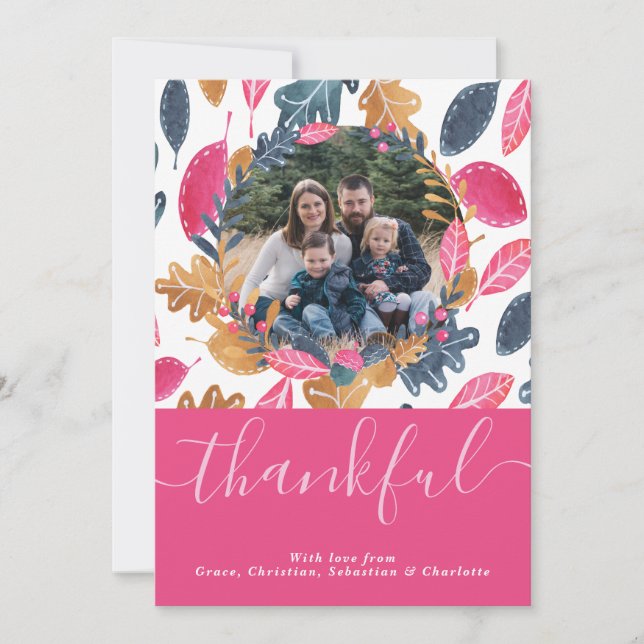 Erntedank-Muster für Holzböden Feiertagskarte (Vorderseite)