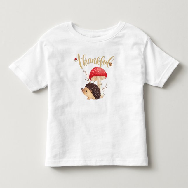 Erntedank Niedlich Kawaii Igel Herbst Dankbar Kleinkind T-shirt (Vorderseite)