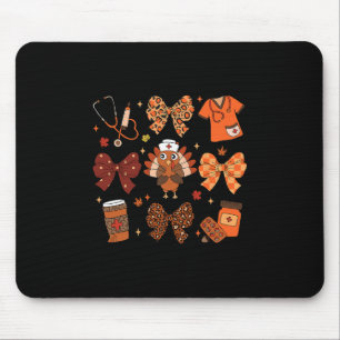 Erntedank-Nurse-Herbst-Truthahn-Bogen-Medizinische Mousepad