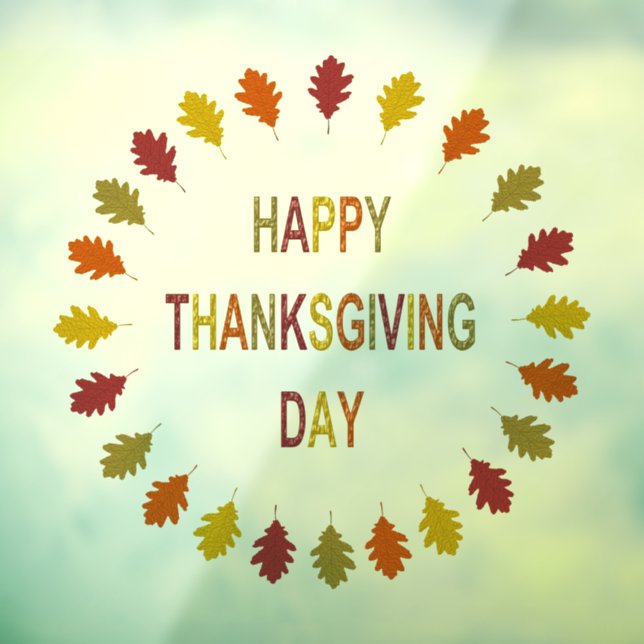 Erntedank Oak Blätter geformt Fensteraufkleber (Blatt 3)