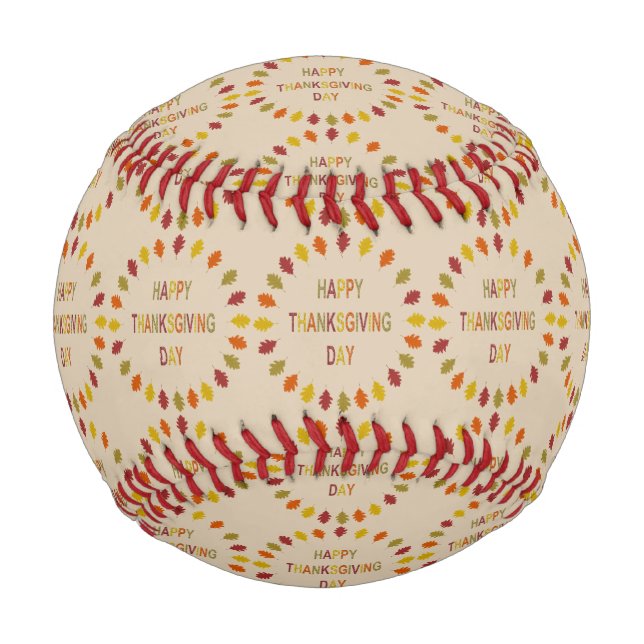 Erntedank Oak Blätter Gemustert Baseball (Vorderseite)