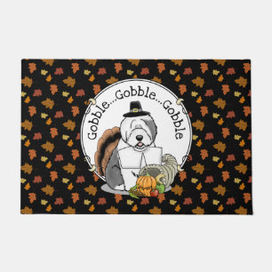 Erntedank Old English Sheepdog (Grau 1) Spaß Fußmatte
