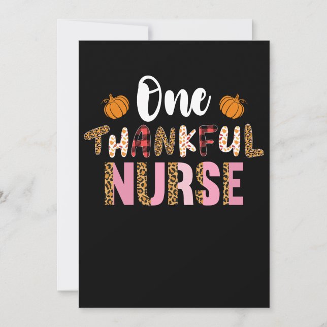 Erntedank One Thanking Nurse Leopard Fall Groov Einladung (Vorderseite)