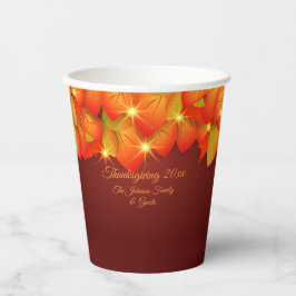 Erntedank Orange-Blätter anordnen Jahr Pappbecher