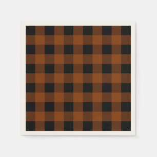 Erntedank Orange Buffalo Kariert Napkins Serviette