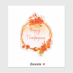 Erntedank-orange Herbst-FarbWreath Aufkleber