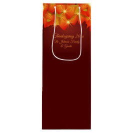 Erntedank Orange Leaf Name Jahr Wein W Geschenktüte Für Weinflaschen