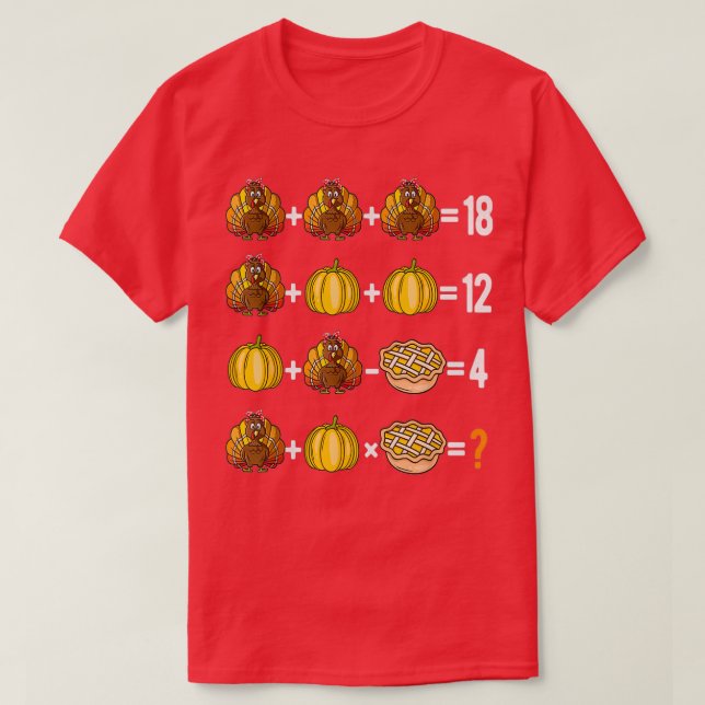 Erntedank Order of Operations Quiz Math Teacher T-Shirt (Design vorne)