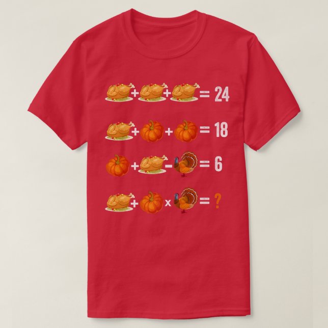 Erntedank Order of Operations Quiz Math Teacher T-Shirt (Design vorne)