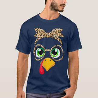 Erntedank-Outfit für Frauen Truthahn Leopard Glas T-Shirt
