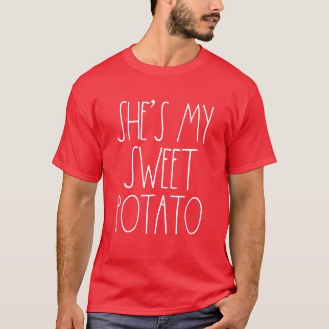 Erntedank Paare Shirts Sie ist meine Süßkartoffel  (Vorderseite)