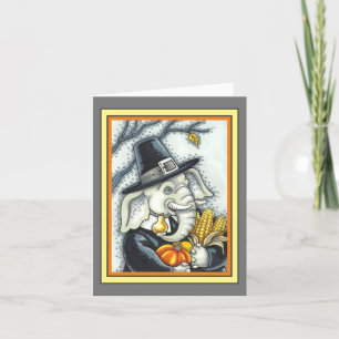 ERNTEDANK PACHYDERM, DANKFÄLTIGER PILGRIM-ELEPHANT FEIERTAGSKARTE