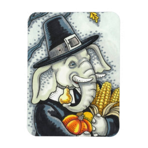 ERNTEDANK PACHYDERM, PILGRIM ELEPHANT MAGNET