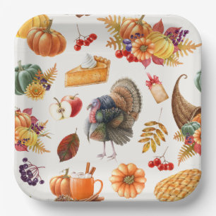 Erntedank-Papierplatte Pappteller