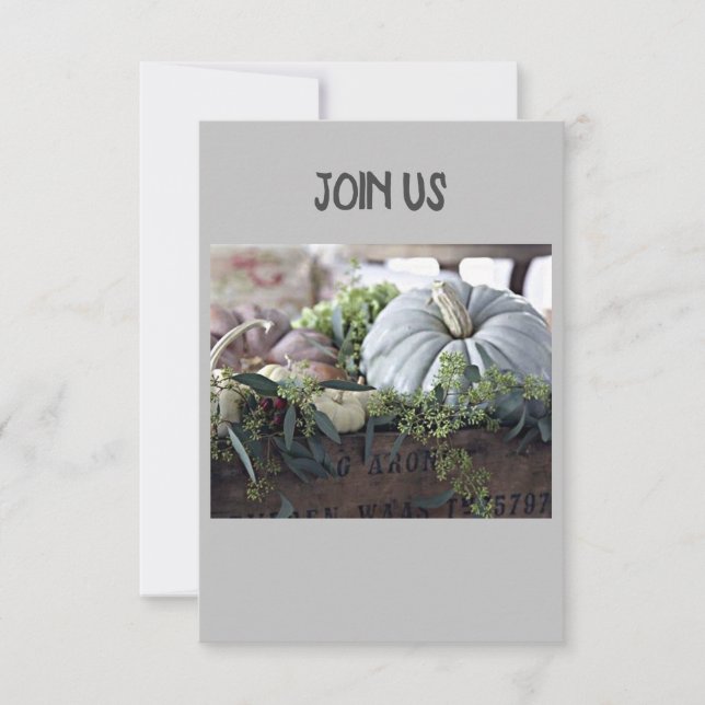 **ERNTEDANK PARTY ODER ABENDESSEN** EINLADUNG (Vorderseite)