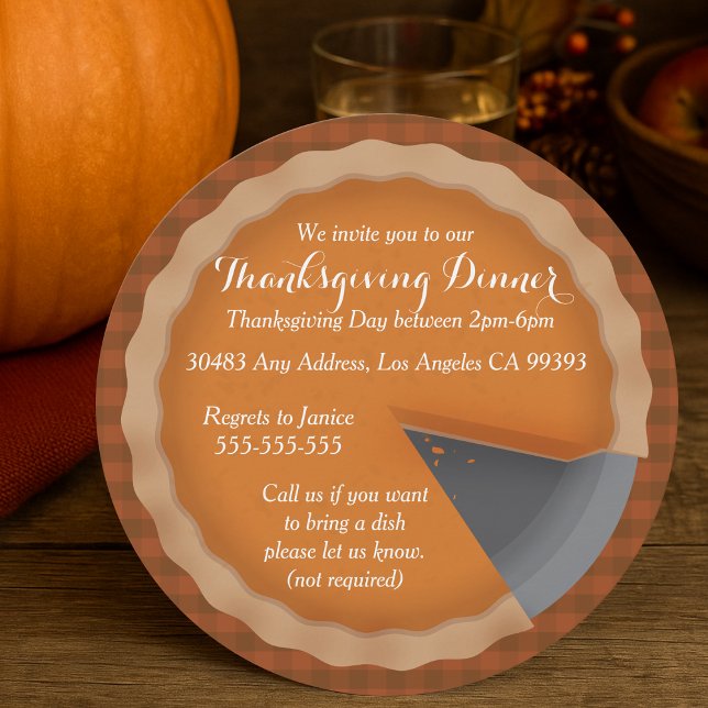 Erntedank Pie Dinner Party Einladung (Thanksgiving Pie Dinner Party Invitation
)