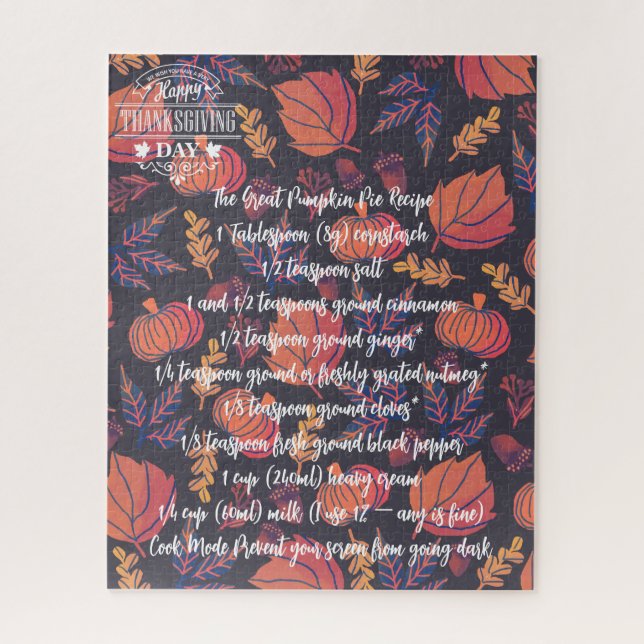 Erntedank Pie Pumpkin Türkei (Vertikal)