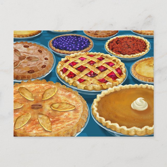 Erntedank Pies Postcard Feiertagspostkarte (Vorderseite)