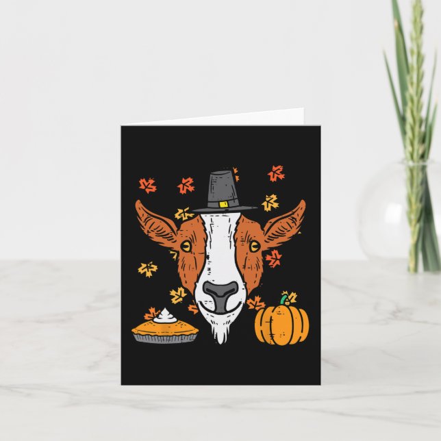 Erntedank Pilgrigziege Funny Fall Herbst Männer Wo Karte (Vorderseite)