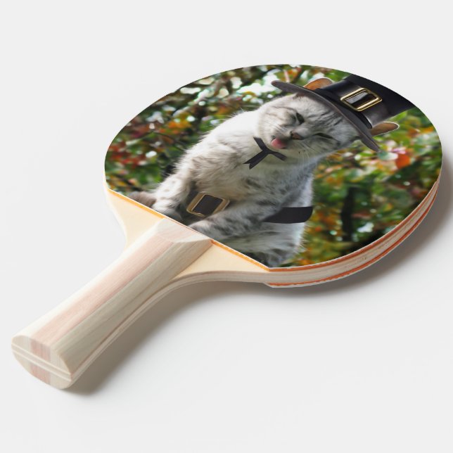 Erntedank Pilgrim Cat Tischtennis Schläger (Vorderseite)