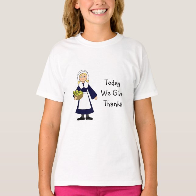 Erntedank Pilgrim Girl T-Shirt (Vorderseite)