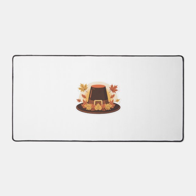Erntedank Pilgrim Hat - Herbsternte Design C Schreibtischunterlage (Vorderseite)