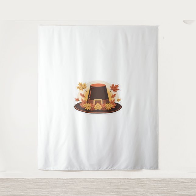 Erntedank Pilgrim Hat - Herbsternte Design C Wandteppich (Vorderseite)