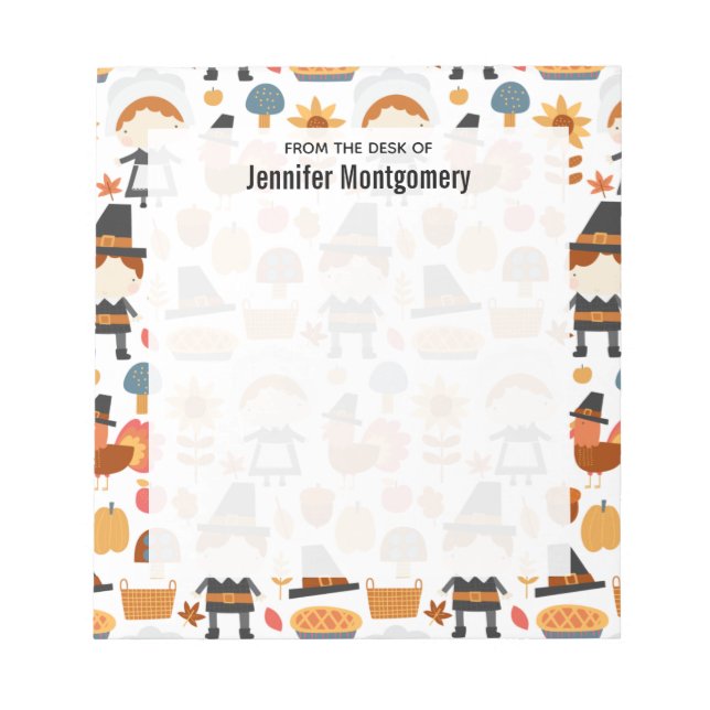 Erntedank Pilgrims ernten Muster Notizblock (Vorderseite)