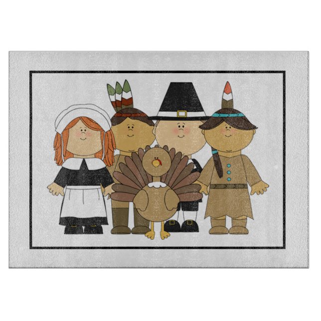 Erntedank Pilgrims Schneidebrett (Vorderseite)