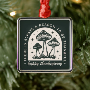 Erntedank-Pilz-Wald grüne cottagecore Ornament Aus Metall