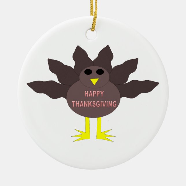 Erntedank Plcuked Turkey Ornament (Vorne)