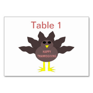 Erntedank Plucked Turkey Anpassbare Tablette Tischnummer